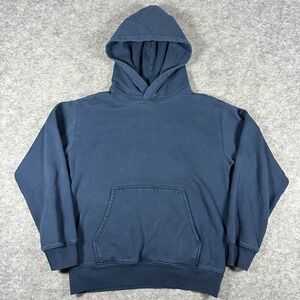 Tna Womens Blue Cozy AF Fleece Relaxed Pullover Hoodie XS